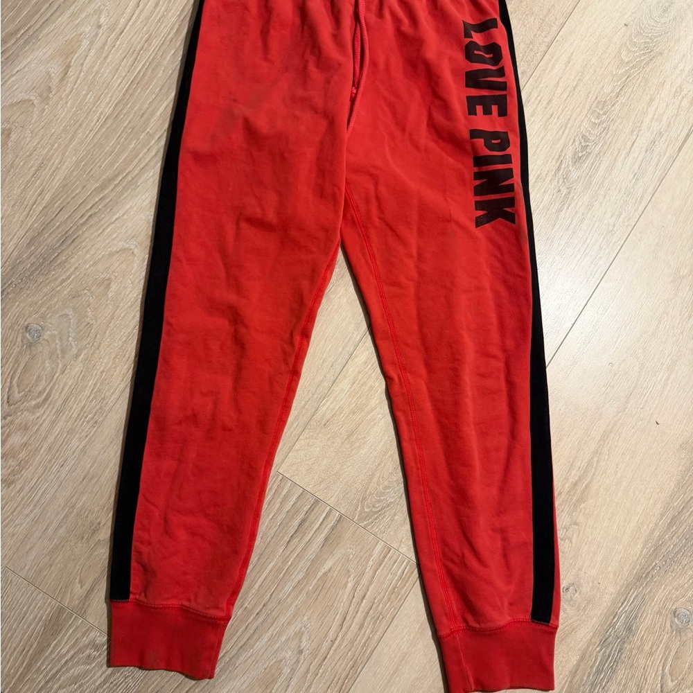 Victoria's Secret Red Joggers with Black Accents